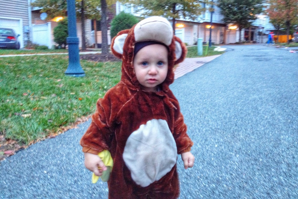 Charlie first halloween as a monkey