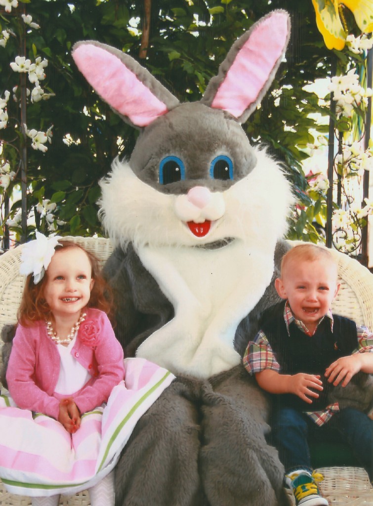 Ava and Charlie w Easter Bunny