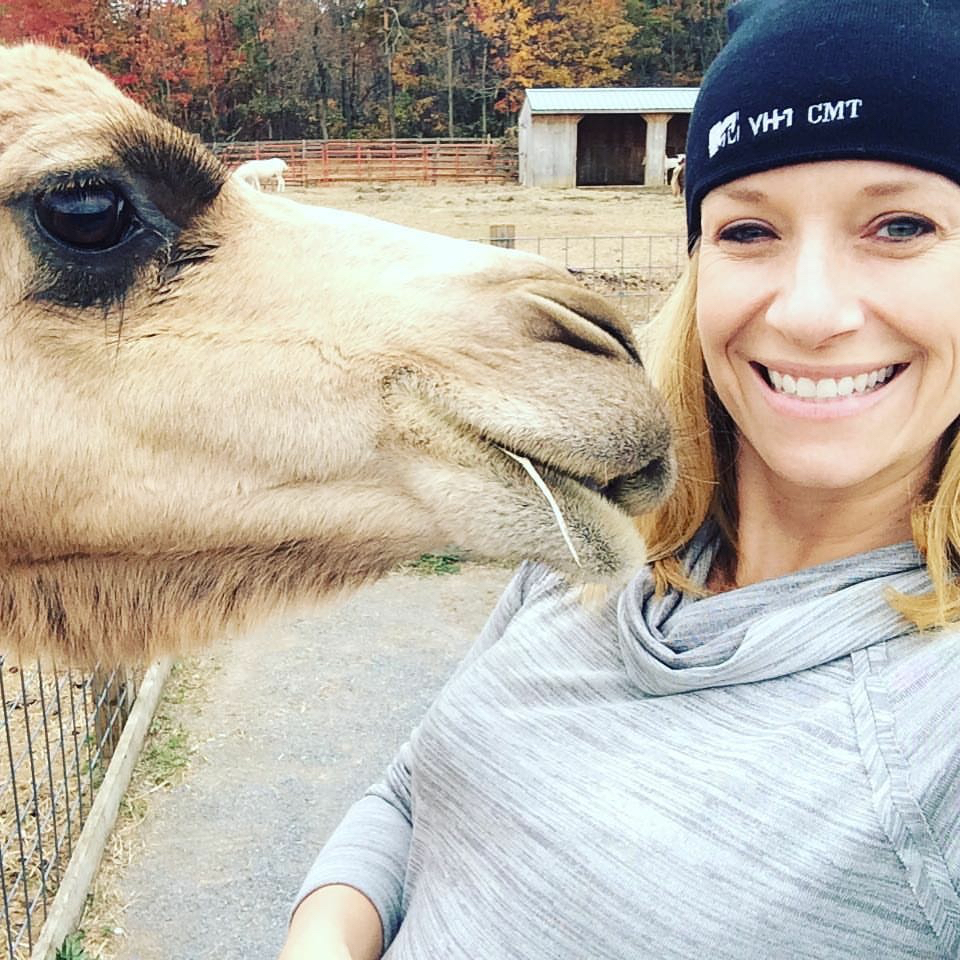 Camel kissing Jen