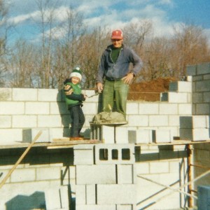 Bruce and Adrian laying foundation