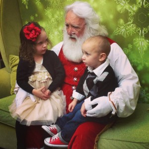 Ava and Charlie with Santa 2013
