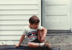 Adrian on porch stoop in Souderton 1980