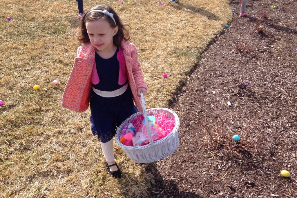 Ava hunting Easter Eggs