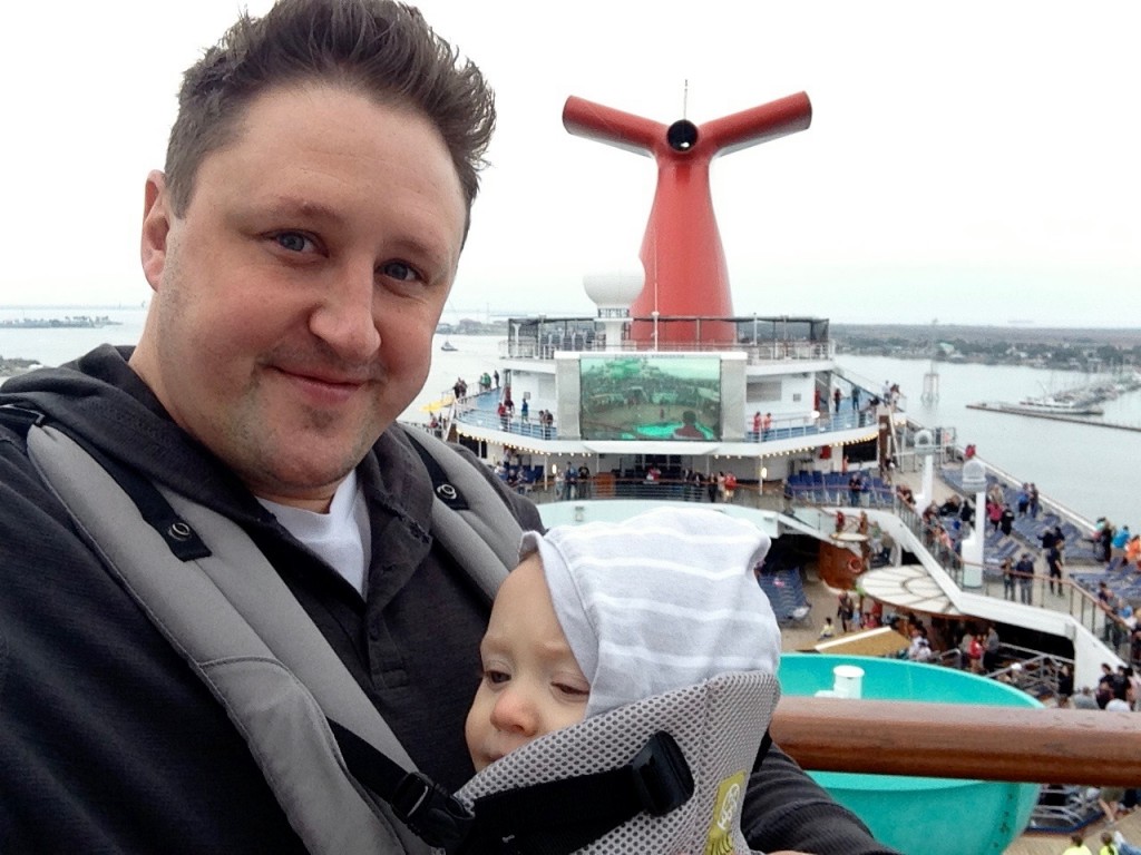 Adrian on top of Carnival Freedom with Mason
