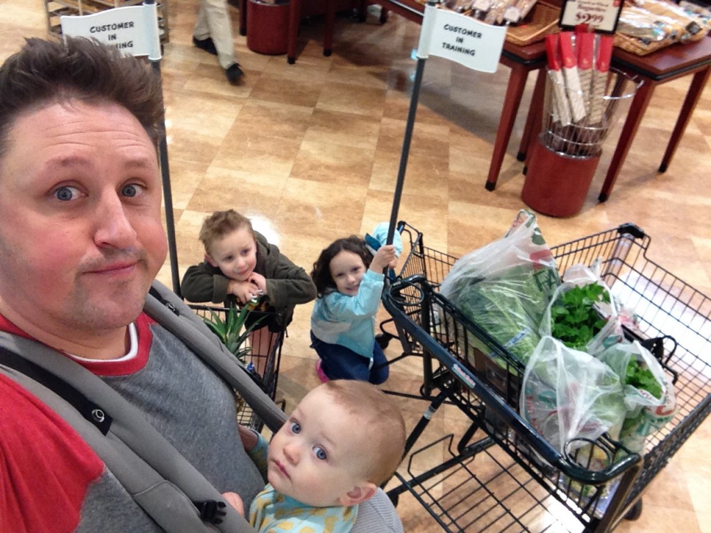 Adrian at Supermarket with kids