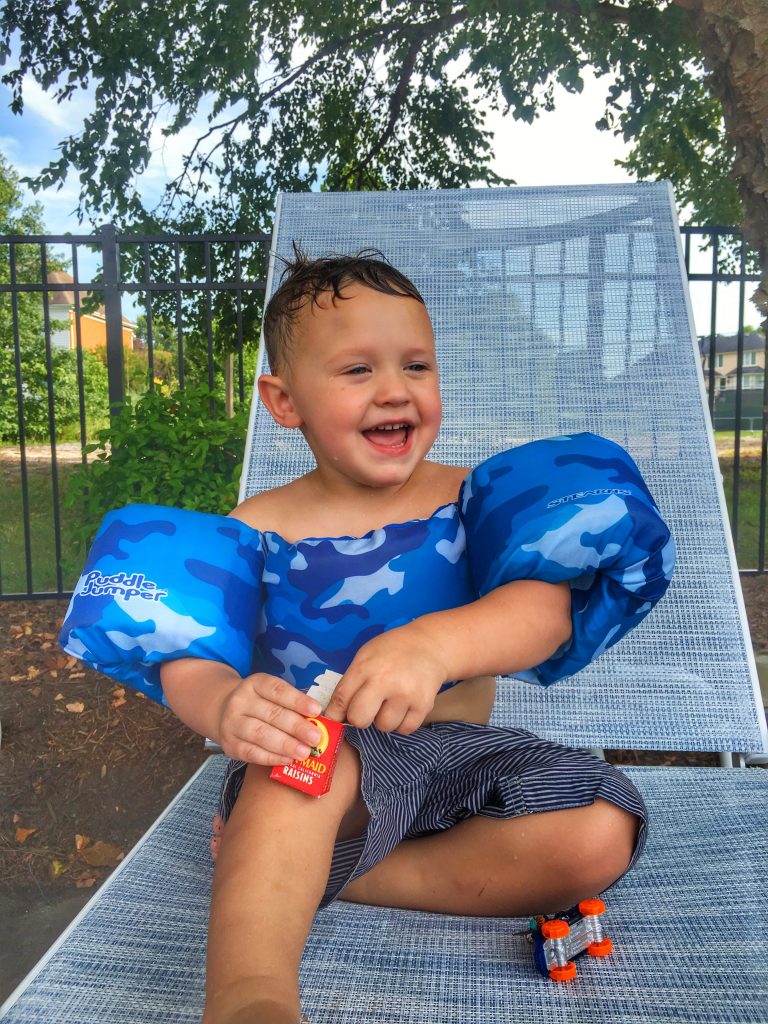 Mason at the pool
